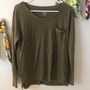 Old navy boyfriend long sleeve top—olive green
